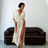 Organic Cotton Bohemian Dress with Slit