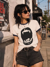 Vampire Bite Ringer Tee with Contrast Collar