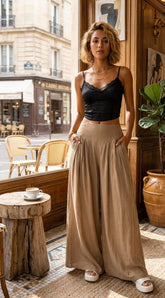 Women's High Waist Wide Leg Palazzo Pants