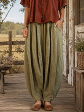 Women's Ramie Cotton Oversized Lantern Pants
