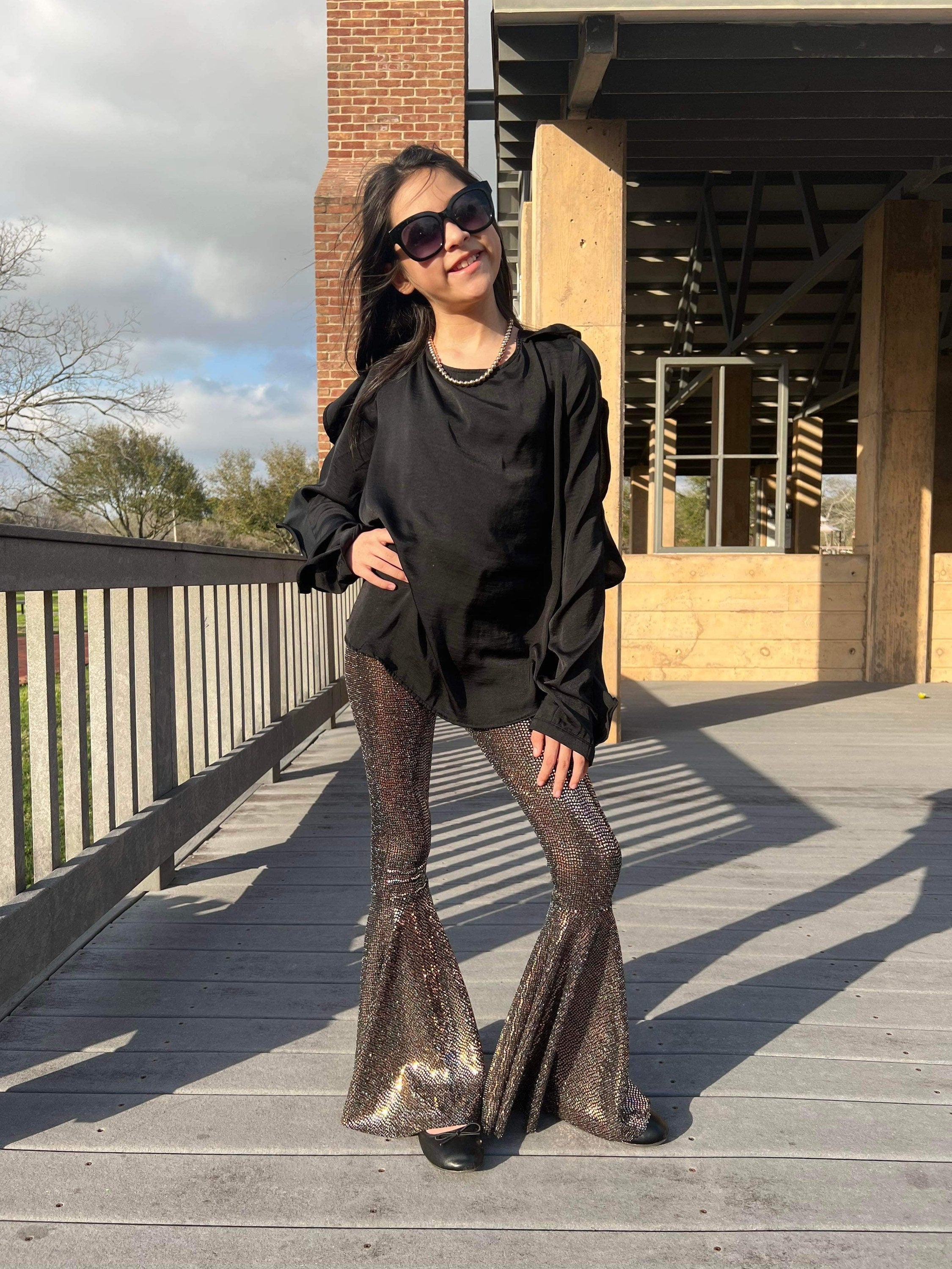 Sequin Bell Bottom Pants for Toddlers