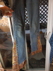 Vintage 90s Upcycled Levi's 501 Bell Bottom Jeans for Women