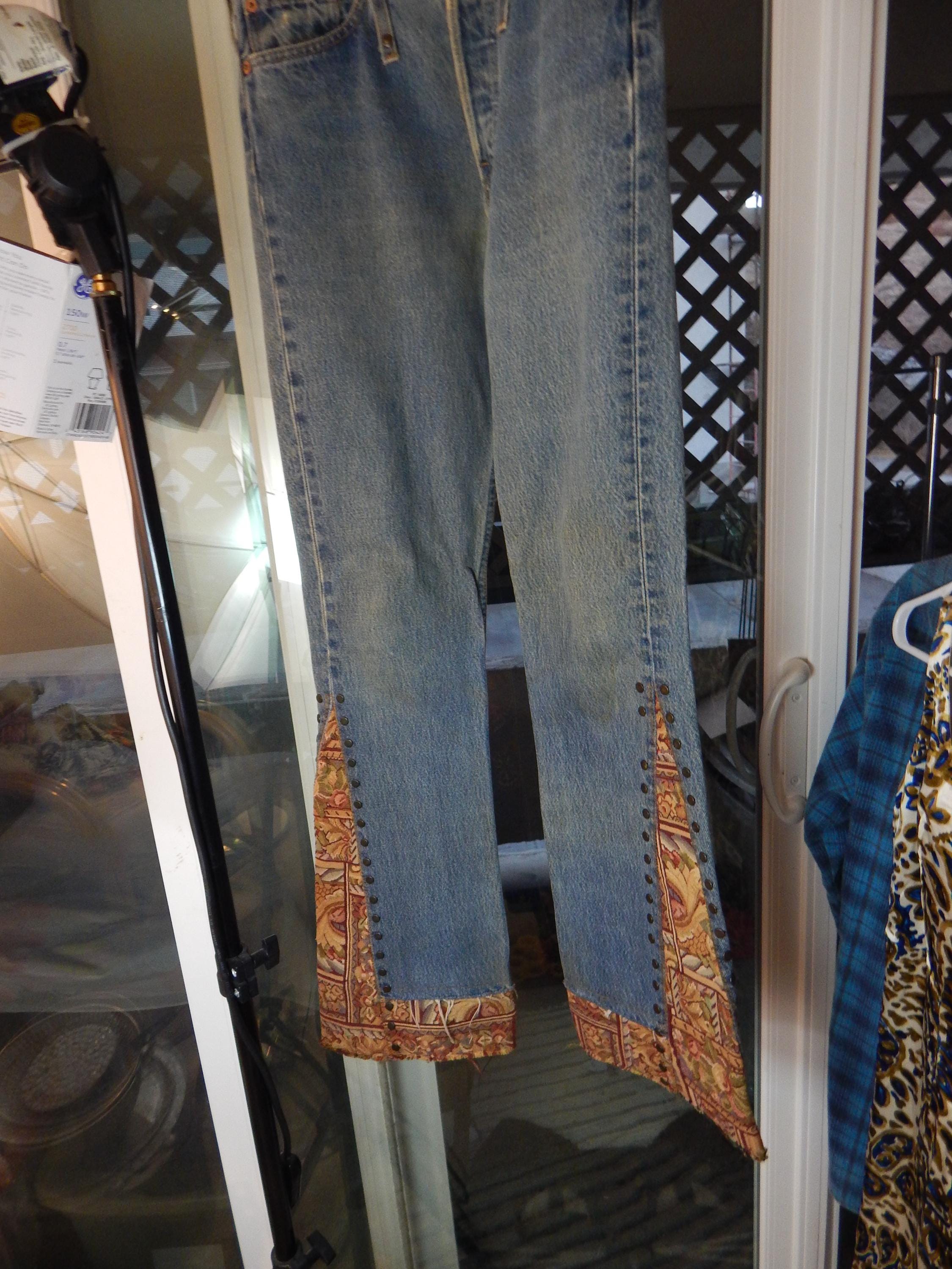 Vintage 90s Upcycled Levi's 501 Bell Bottom Jeans for Women