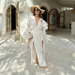 Organic Cotton Bohemian Dress with Slit
