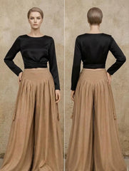Women's High Waist Wide Leg Palazzo Pants