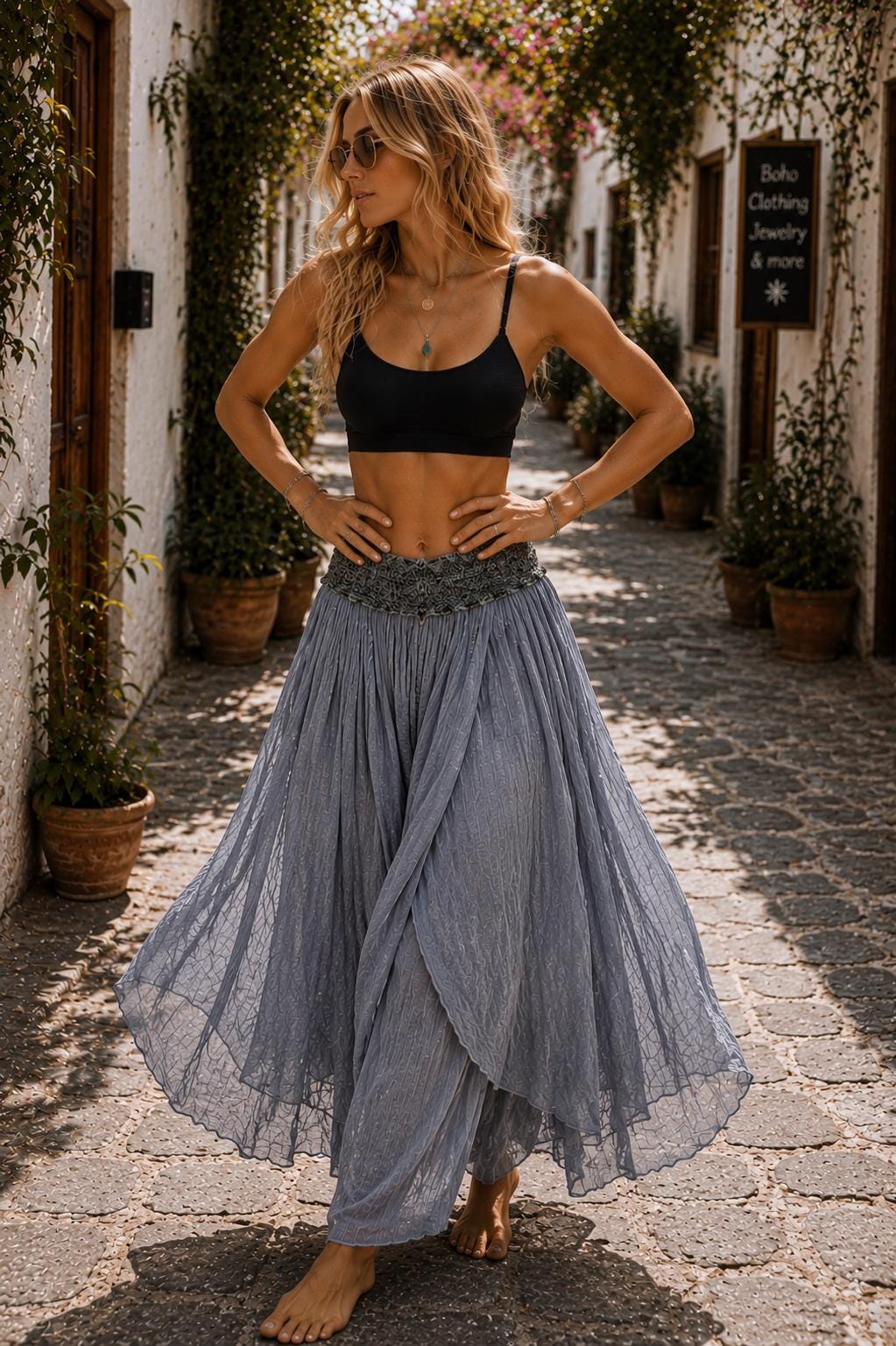 Cotton Wide Leg Pants